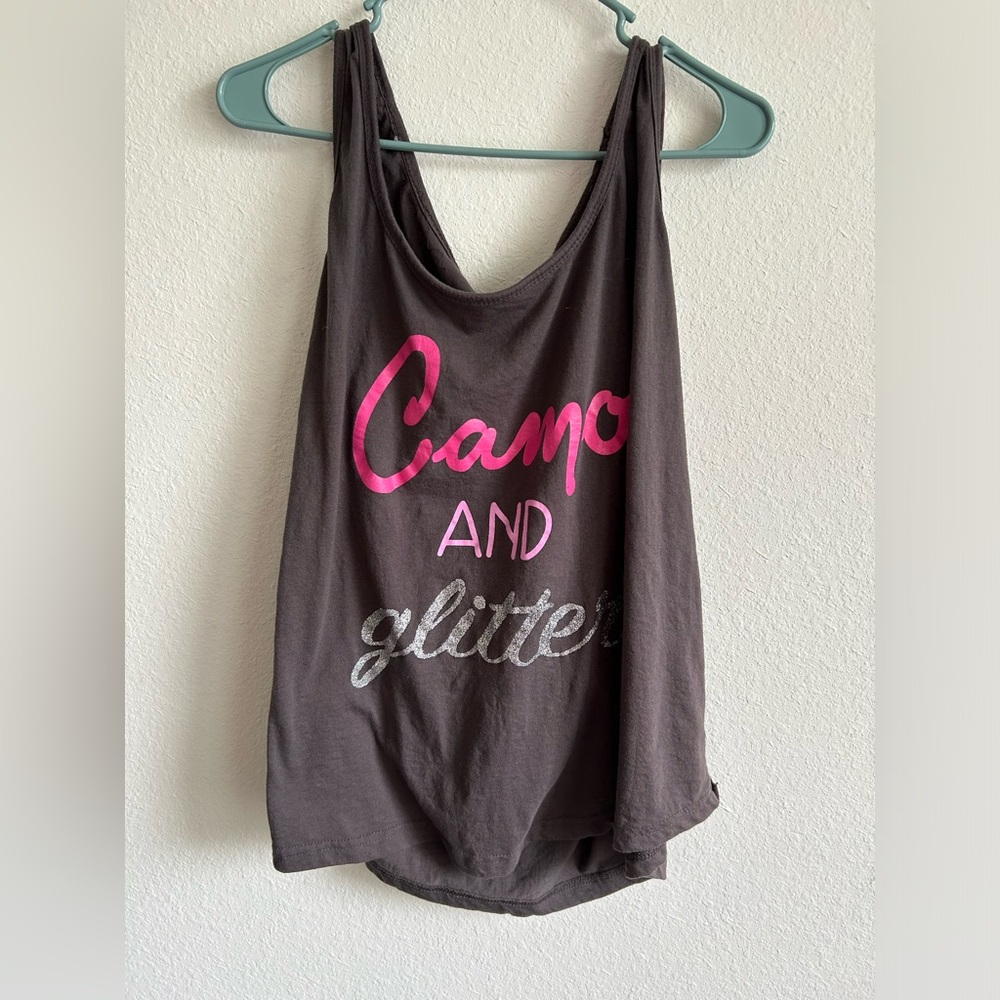 Bobbie Brooks 3X “Camo and Glitter” tank top